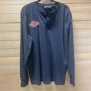 Harley-Davidson Vintage 100% Cotton Black L-Sleeve Slim X-L